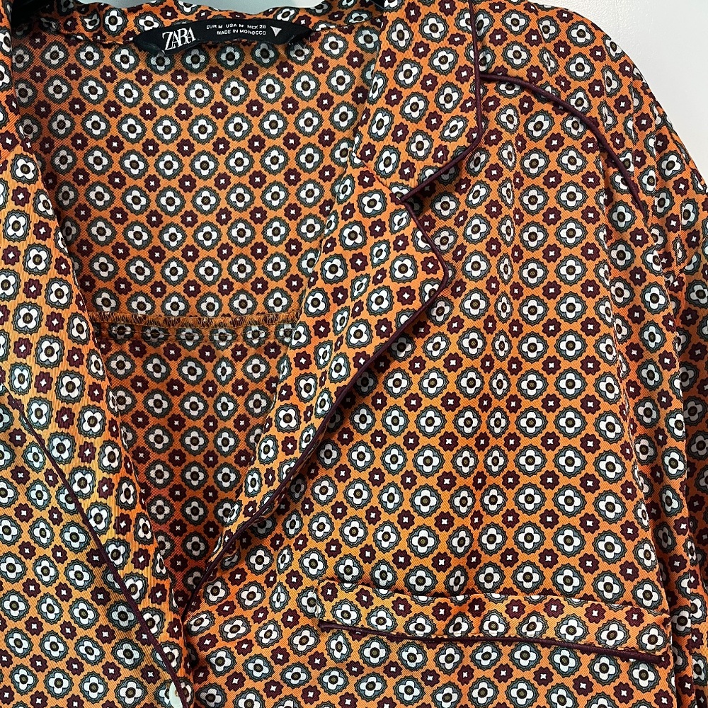Zara High-Lo Hem Silky Top